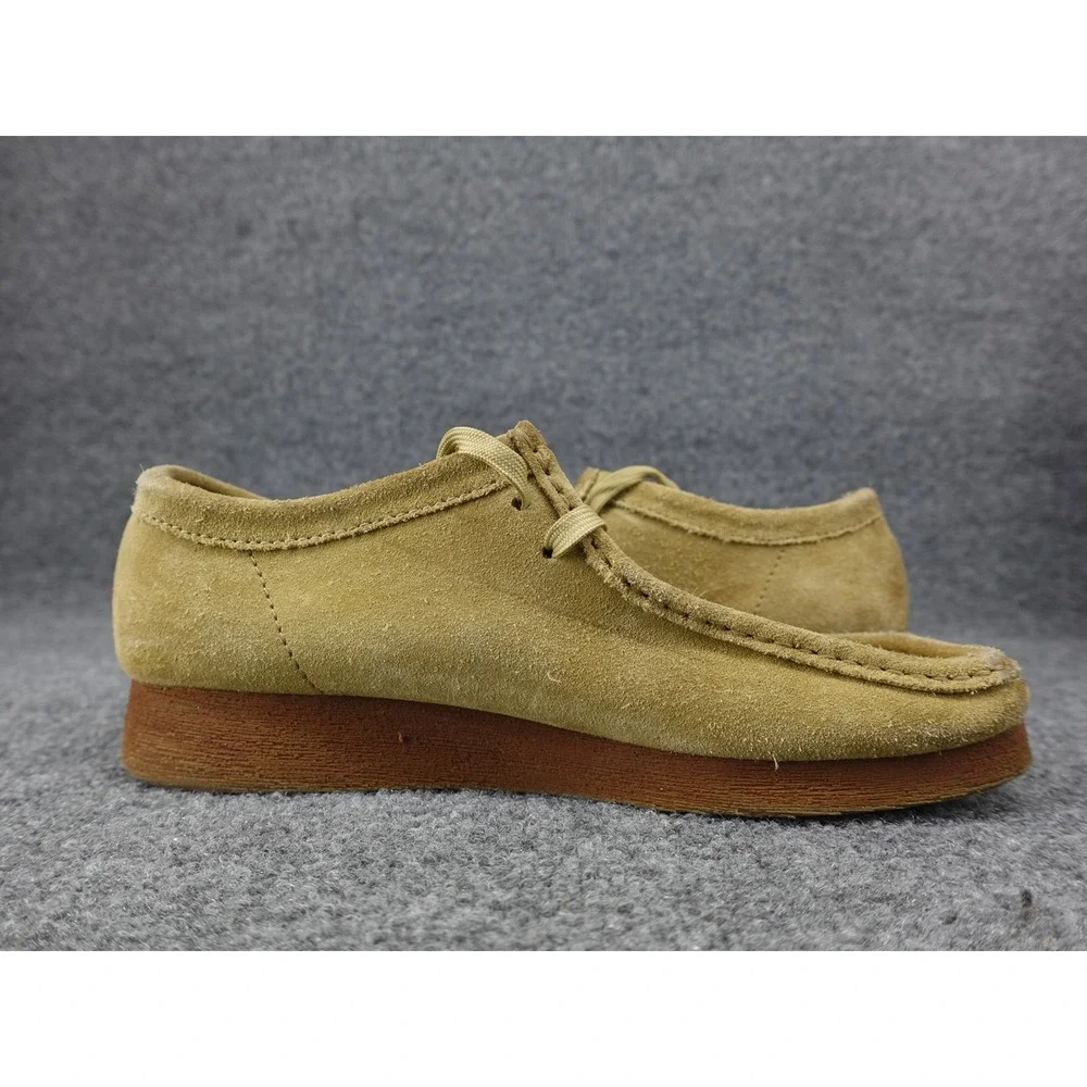 Clarks Wallabee Moccasin Shoes Mens Size 10 Tan Suede Crepe Sole Classic